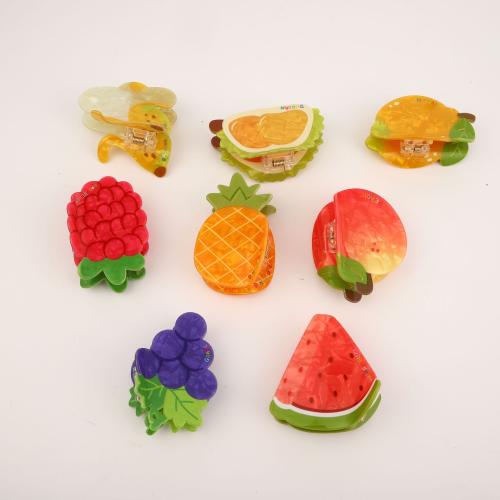 Acrylic Hair Claw Clip, Fruit, handmade, different styles for choice & for woman, 48x72mm, Sold By PC