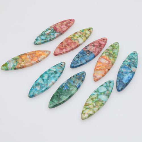 Natural Imperial Jasper Pendants, Impression Jasper, Horse Eye, polished, DIY, more colors for choice, 14x45x4mm, Hole:Approx 1mm, Sold By PC