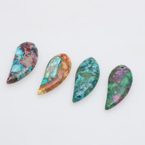 Natural Imperial Jasper Pendants, Impression Jasper, Teardrop, polished, DIY, more colors for choice, 15x35x6mm, Sold By PC