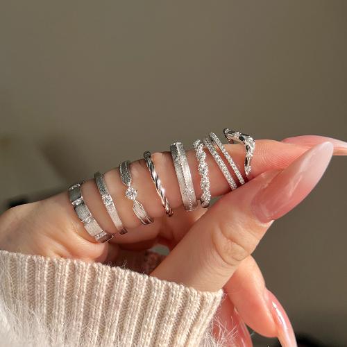 925 Sterling Silver Finger Ring, different size for choice & different styles for choice & micro pave cubic zirconia & for woman, US Ring Size:5-8, Sold By PC
