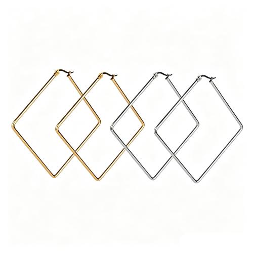 304 Stainless Steel Lever Back Earring, Square, plated, fashion jewelry & Unisex & different size for choice, more colors for choice, Sold By Pair