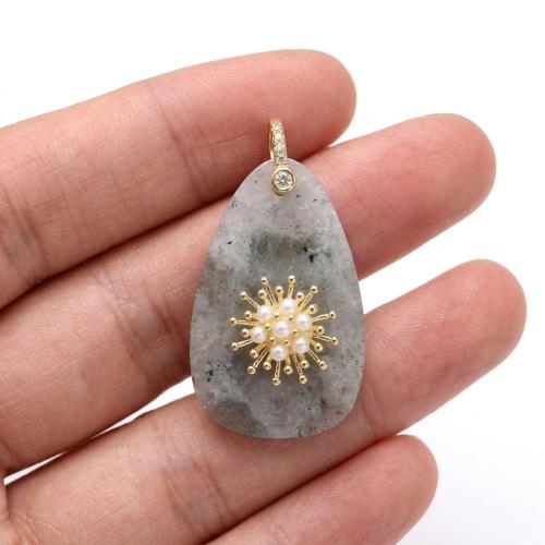 Gemstone Pendants Jewelry, Teardrop, DIY, more colors for choice, 21.50x33mm, Sold By PC