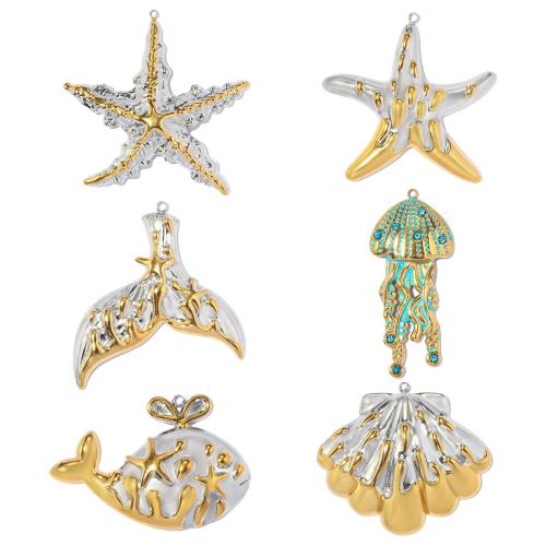 Stainless Steel Pendants, 304 Stainless Steel, plated, DIY & different styles for choice & enamel & with rhinestone & two tone, 3PCs/Bag, Sold By Bag