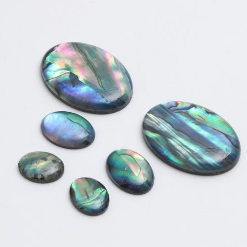 Muschel Cabochons, Seeohr Muschel, mit Harz, flachoval, Epoxidharzklebstoff, DIY & verschiedene Größen vorhanden, 10PCs/Tasche, verkauft von Tasche