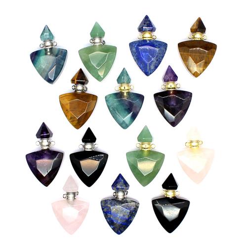 Gemstone Pendants Jewelry, with Tibetan Style, Perfume Bottle, polished, DIY & different materials for choice & faceted, 39x25x11mm, Sold By PC