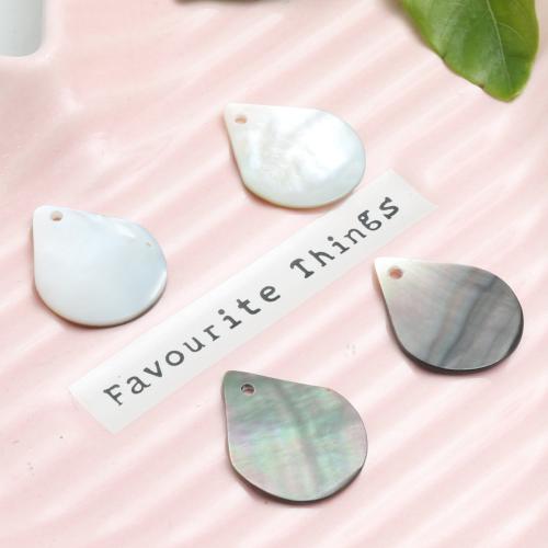 Natural Black Shell Pendants, Teardrop, DIY, 21x26.40mm, Sold By PC