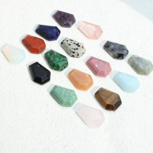 Gemstone Pendants Jewelry, Hexagon, polished, DIY & different materials for choice & faceted, 26x16x6mm, Sold By PC