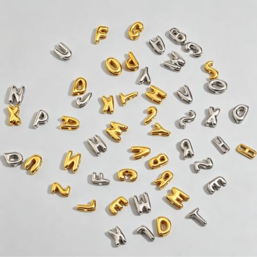 Edelstahl-Beads, 304 Edelstahl, Alphabet-Buchstabe, plattiert, DIY & verschiedene Muster für Wahl, keine, verkauft von PC