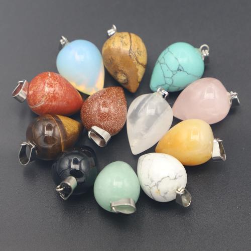 Gemstone Pendants Jewelry, Teardrop, polished, DIY & different materials for choice, 22x16mm, Sold By PC