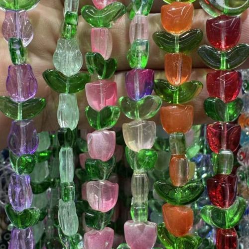 Lampwork Beads, Tulip, polished, DIY, more colors for choice, 23x15mm, Approx 25PCs/Strand, Sold By Strand