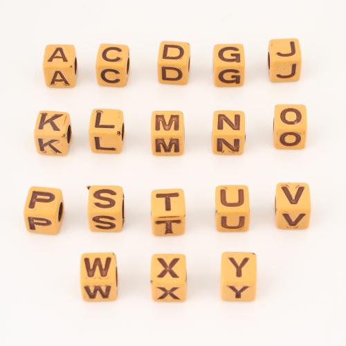 Resin Jewelry Beads, Cube, DIY & different designs for choice, 7x7x7mm, 100PCs/Lot, Sold By Lot
