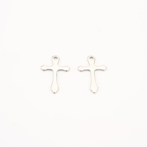 Stainless Steel Cross Pendants, 304 Stainless Steel, DIY, original color, 16x10x1mm, 100PCs/Lot, Sold By Lot