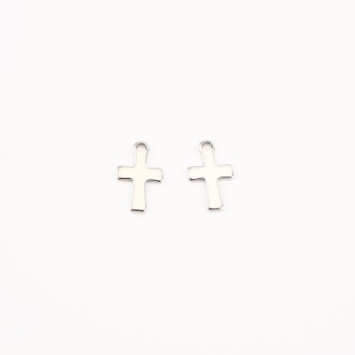 Stainless Steel Cross Pendants, 304 Stainless Steel, DIY, original color, 12x8x1mm, 100PCs/Lot, Sold By Lot