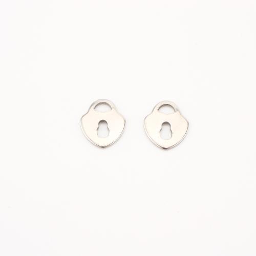 Stainless Steel Pendants, 304 Stainless Steel, Lock, DIY & hollow, original color, 12x10x1mm, 100PCs/Lot, Sold By Lot