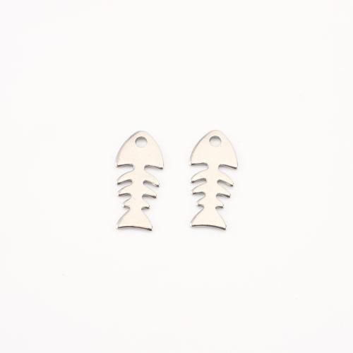 Stainless Steel Pendants, 304 Stainless Steel, Fish, DIY, original color, 18x8x1mm, 100PCs/Lot, Sold By Lot