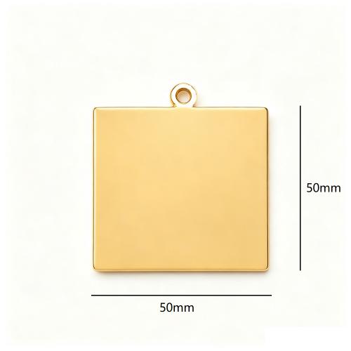 Acero inoxidable etiqueta encanto, acero inoxidable 304, Cuadrado, Bricolaje, más colores para la opción, 50x50x1mm, agujero:aproximado 1.5mm, Vendido por UD