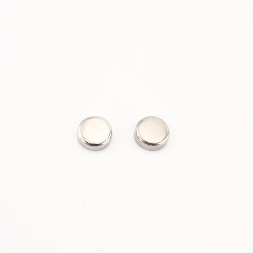 Stainless Steel Pendant Setting, 304 Stainless Steel, Flat Round, DIY, original color, 8x8x2mm, 100PCs/Lot, Sold By Lot