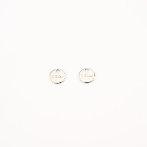 Stainless Steel Pendants, 304 Stainless Steel, Flat Round, DIY & with letter pattern, 6x6x1mm, 100PCs/Lot, Sold By Lot