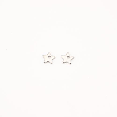 Stainless Steel Flower Pendant, 304 Stainless Steel, Star, DIY, original color, 6x6x1mm, 100PCs/Lot, Sold By Lot