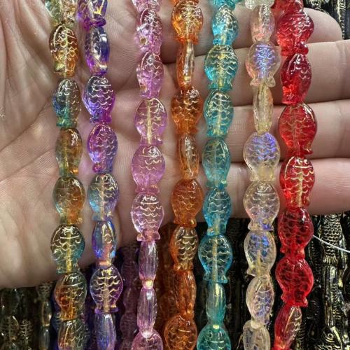 Animal Lampwork Beads, Fish, DIY, more colors for choice, 10x15mm, 100PCs/Bag, Sold By Bag