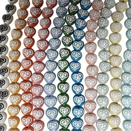 Porcelain Jewelry Beads, folk style & DIY & enamel, more colors for choice, 15x16mm, 25PCs/Bag, Sold By Bag