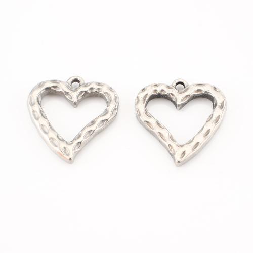 Stainless Steel Heart Pendants, 304 Stainless Steel, DIY & hollow, original color, 22x21x3mm, 20PCs/Lot, Sold By Lot