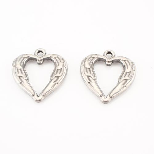 Stainless Steel Heart Pendants, 304 Stainless Steel, DIY & hollow, original color, 22x21x3mm, 20PCs/Lot, Sold By Lot