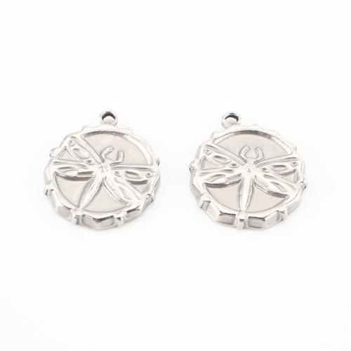Edelstahl Tieranhänger, 304 Edelstahl, flache Runde, DIY, originale Farbe, 22x18x3mm, 20PCs/Menge, verkauft von Menge