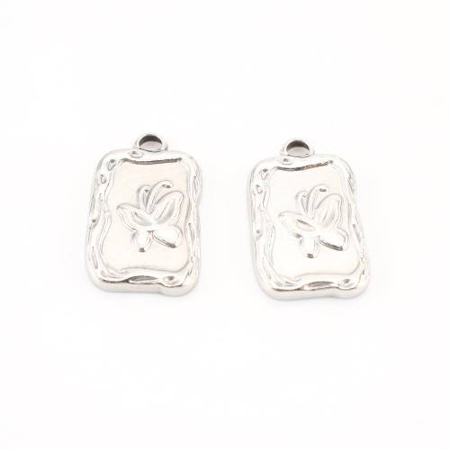 Stainless Steel Animal Pendants, 304 Stainless Steel, DIY & with butterfly pattern, original color, 23x14x3mm, 20PCs/Lot, Sold By Lot