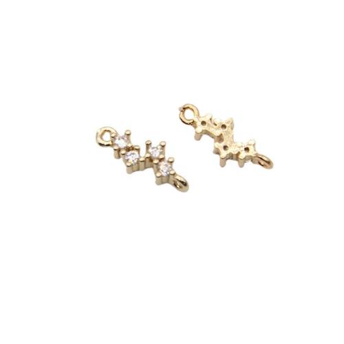 Strass Messing Anhänger, goldfarben plattiert, DIY & mit Strass, 4.70x11.40mm, verkauft von PC