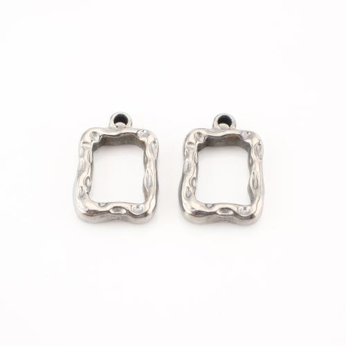 Stainless Steel Pendants, 304 Stainless Steel, Rectangle, DIY & hollow, original color, 22x15x4mm, 20PCs/Lot, Sold By Lot