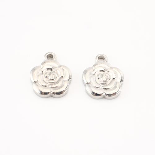 Stainless Steel Flower Pendant, 304 Stainless Steel, DIY, original color, 20x16x3mm, 20PCs/Lot, Sold By Lot