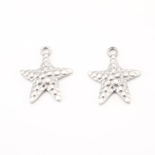 Stainless Steel Animal Pendants, 304 Stainless Steel, Starfish, DIY, original color, 24x20x2mm, 20PCs/Lot, Sold By Lot