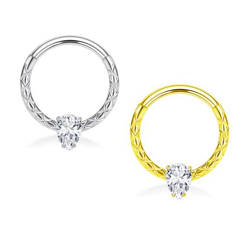 304 Stainless Steel Nose Piercing Jewelry, plated, Unisex & micro pave cubic zirconia, more colors for choice, 1.20x10mm, Sold By PC