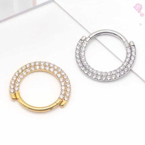 304 Edelstahl Nasepiercing Schmuck, plattiert, unisex & verschiedene Größen vorhanden & Micro pave Zirkonia, keine, verkauft von PC