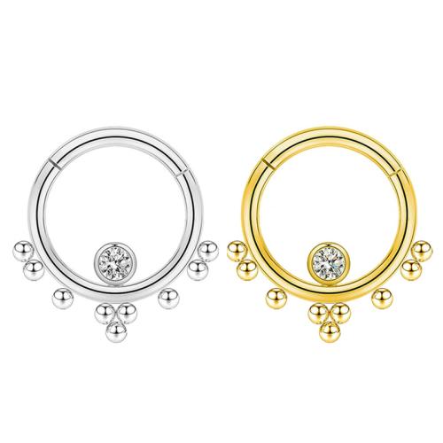Titanstahl Nasepiercing Schmuck, plattiert, unisex & Micro pave Zirkonia, keine, 1.20x10mm, verkauft von PC