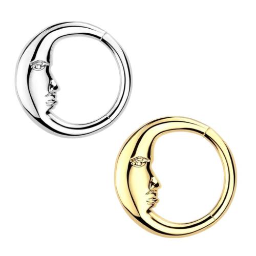 316 Stainless Steel Nose Piercing Jewelry, Moon, plated, fashion jewelry & Unisex, more colors for choice, 1.20x10mm, Sold By PC