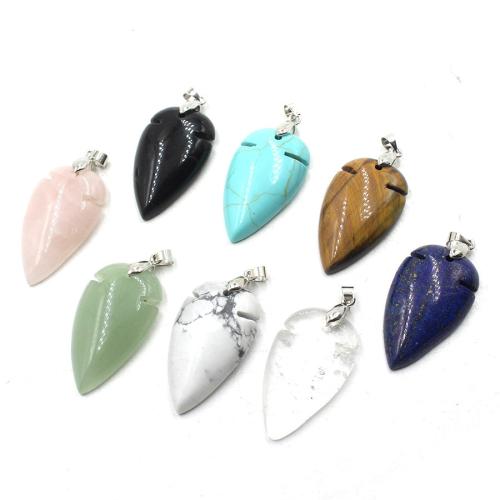 Gemstone Pendants Jewelry, Teardrop, polished, DIY & different materials for choice, 7x20x40mm, Sold By PC