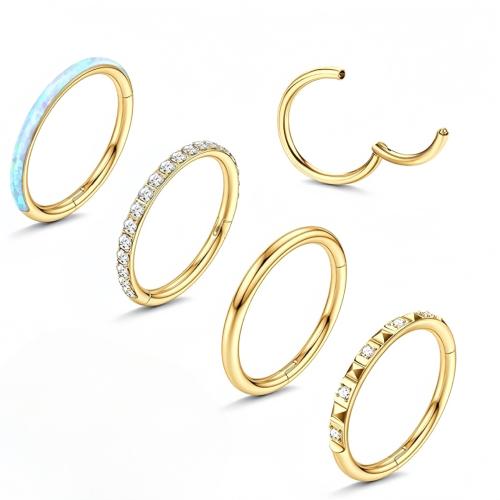 304 Stainless Steel Belly Ring, plated, 4 pieces & Unisex & micro pave cubic zirconia, more colors for choice, 1.60x12mm, Sold By Set