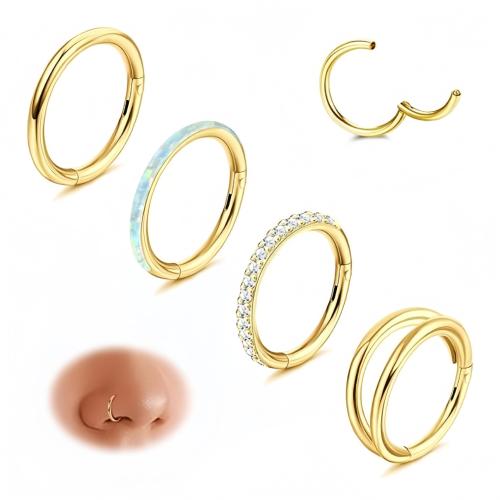 304 Stainless Steel Nose Piercing Jewelry, plated, 4 pieces & Unisex & different size for choice & micro pave cubic zirconia, more colors for choice, Sold By Set