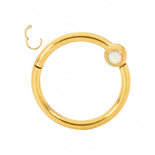 316 Edelstahl Nasepiercing Schmuck, mit Opal, plattiert, unisex & verschiedene Größen vorhanden & mit Strass, keine, verkauft von PC