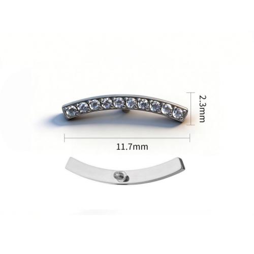 Titan Legierung Intimschmuck Ohrring Ergebnisse, DIY & Micro pave Zirkonia, 11.70x2.30mm, verkauft von PC