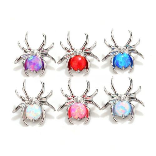 Titan Legierung Intimschmuck Ohrring Ergebnisse, mit Opal, Spinne, DIY, keine, 7.90x8.50mm, verkauft von PC