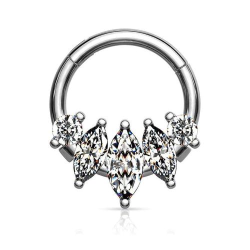 304 Stainless Steel Nose Piercing Jewelry, Unisex & different size for choice & micro pave cubic zirconia, original color, Sold By PC