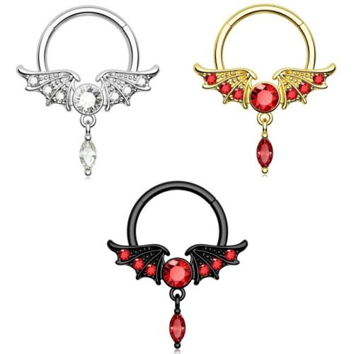 316L Stainless Steel Nose Piercing Jewelry, plated, Halloween Design & Unisex & different size for choice & micro pave cubic zirconia, more colors for choice, Sold By PC