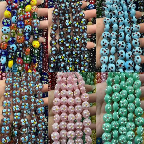 Lampwork Beads, Button Shape, DIY & enamel, more colors for choice, 12mm, 25PCs/Bag, Sold By Bag