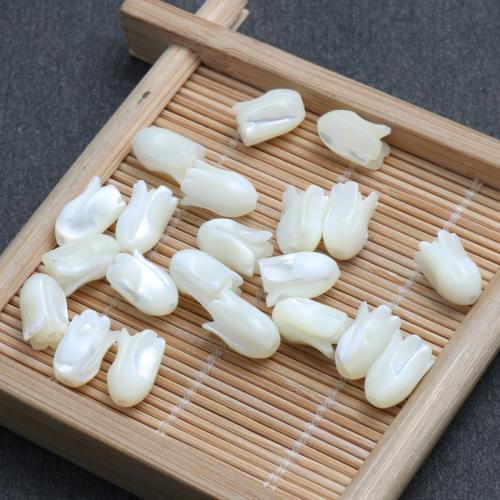 Perles en coquillage blanc naturel, coquille blanche, gravé, DIY, 6.40x10.10mm, Vendu par PC