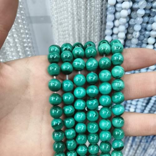 Natural Malachite Beads, Round, DIY, 8mm, Sold By Strand