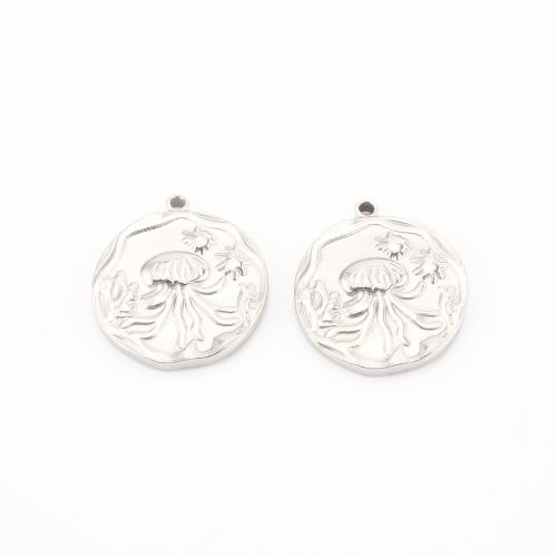 Acier inoxydable animaux Pendentifs, Acier inoxydable 304, Plat rond, DIY, couleur originale, 21x18x3mm, 20PC/lot, Vendu par lot
