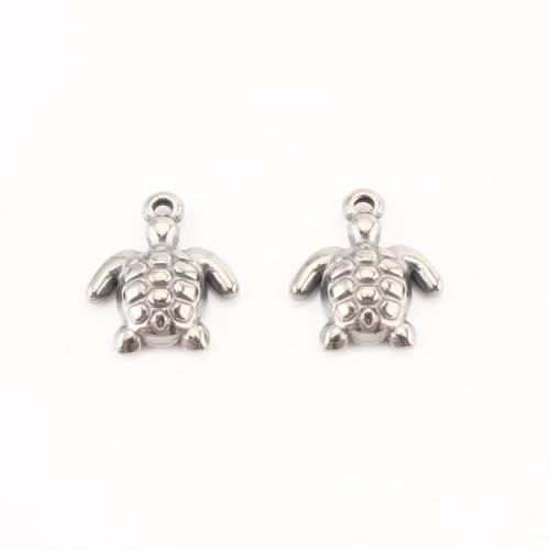 Acier inoxydable animaux Pendentifs, Acier inoxydable 304, tortue, DIY, couleur originale, 18x15x4mm, 20PC/lot, Vendu par lot